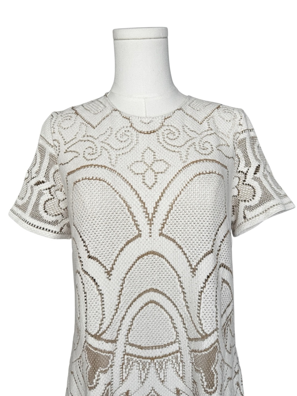 La DoubleJ. Lacey Mini Swing Dress in Solid White Smoke in Embroidered Cotton XS - Picture 4 of 16